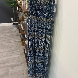 Strapless Mutli Color Maxi Dress